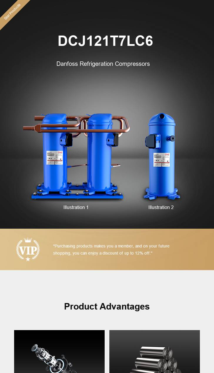Danfoss Compressor DCJ121T7LC6, technical parameters pdf, structure diagram